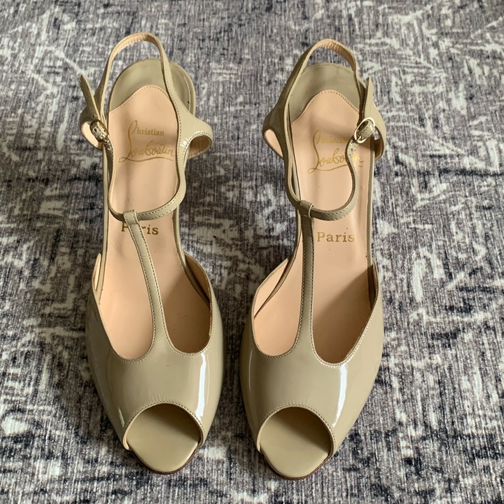 Christian Louboutin patent letter heels